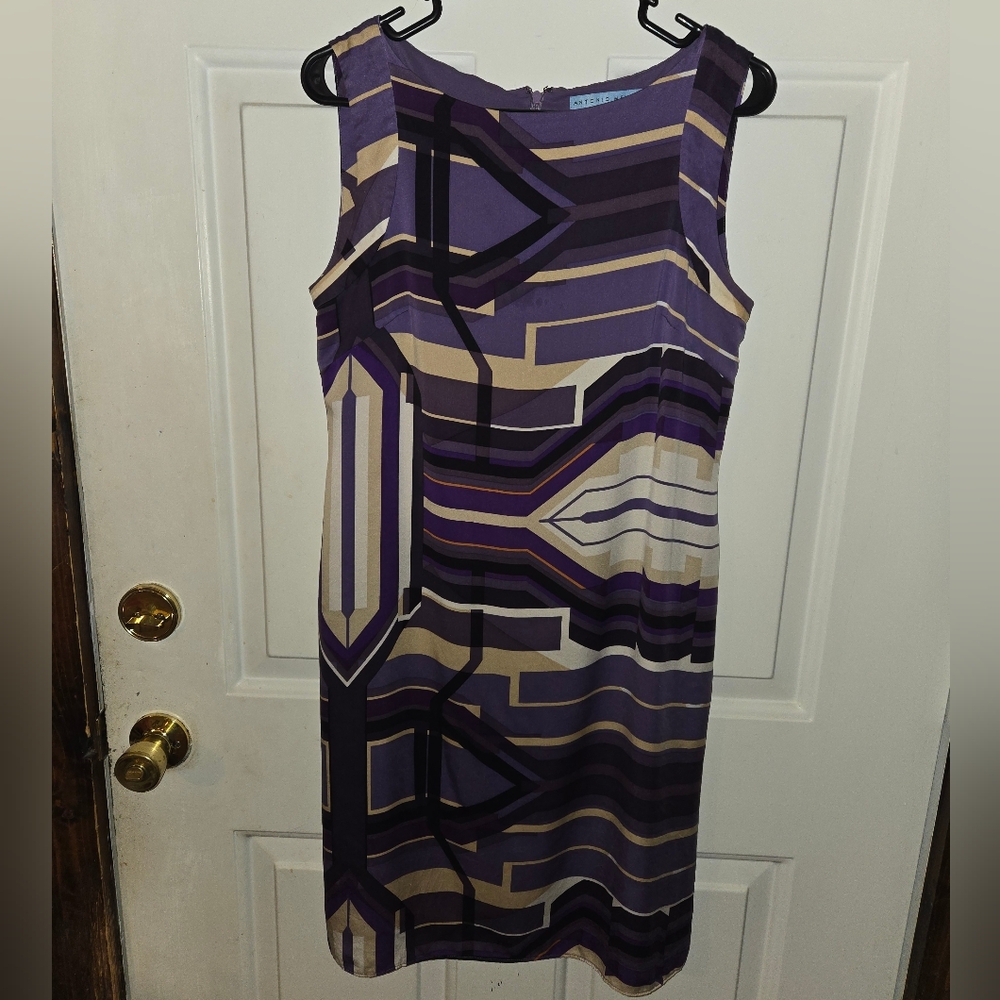 Antonio Melani Silk Sheath Midi Dress/Sz 8